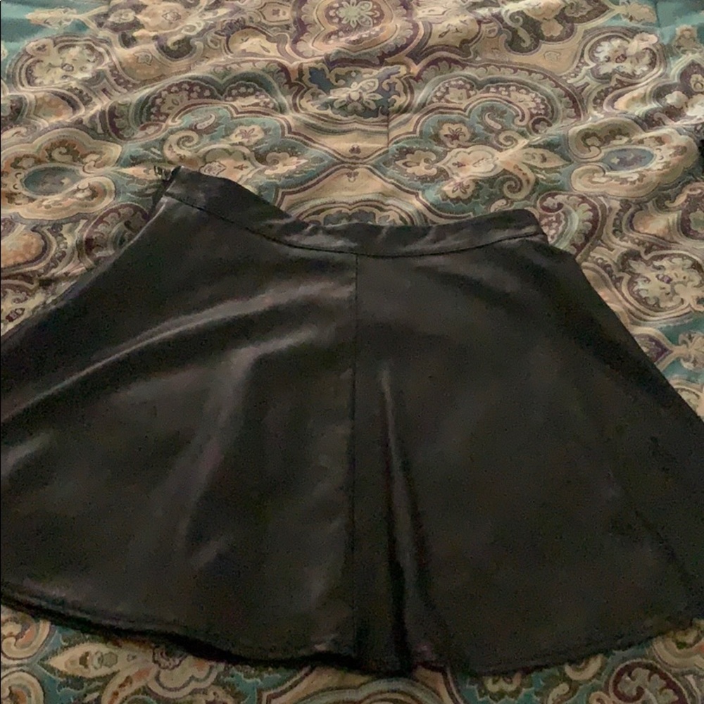 Faux leather skater skirt